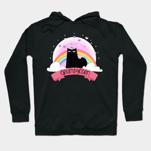 Grumpycorn Grumpy Unicorn Cat Hoodie by Bingsi